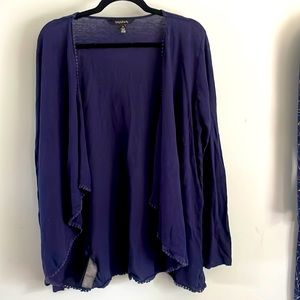 Classy and Cozy linen cardigan with decorative trim